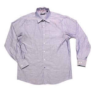 Tommy‎ Hilfiger Men's Blue Regular Fit Wrinkle Free Dress Shirt Size 16.5 34/35